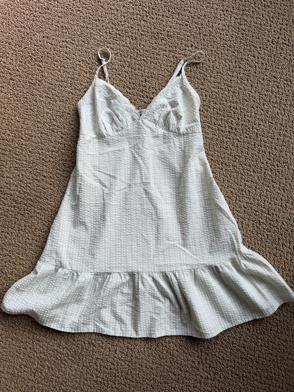 Wild Fable Scalloped V-Neck Ruffle Mini Dress